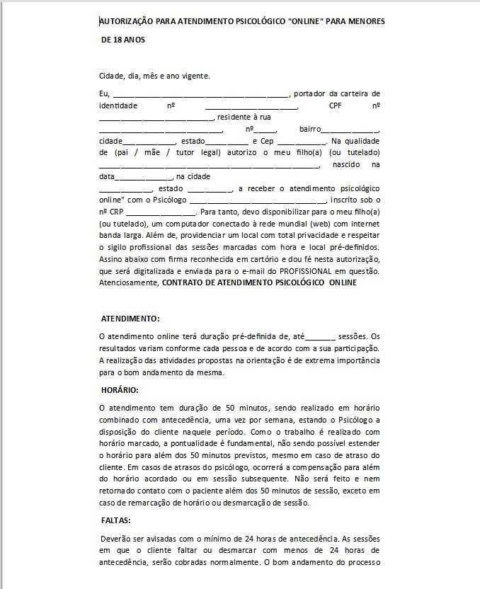 Anamnese infantil - Consultório de Psicologia ANAMNESE PARA